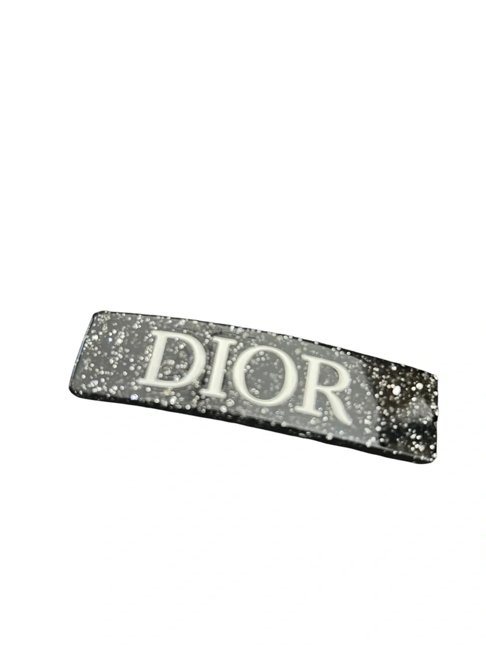 Glitter Black Logo Hair Clip